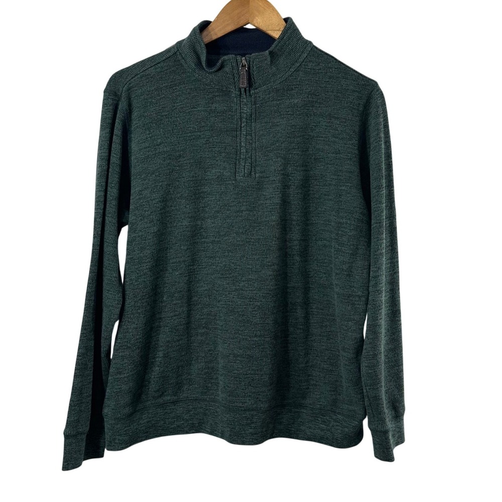 Tailorbyrd Collection Mens Medium Green Heather Quarter Zip Pullover Sweater